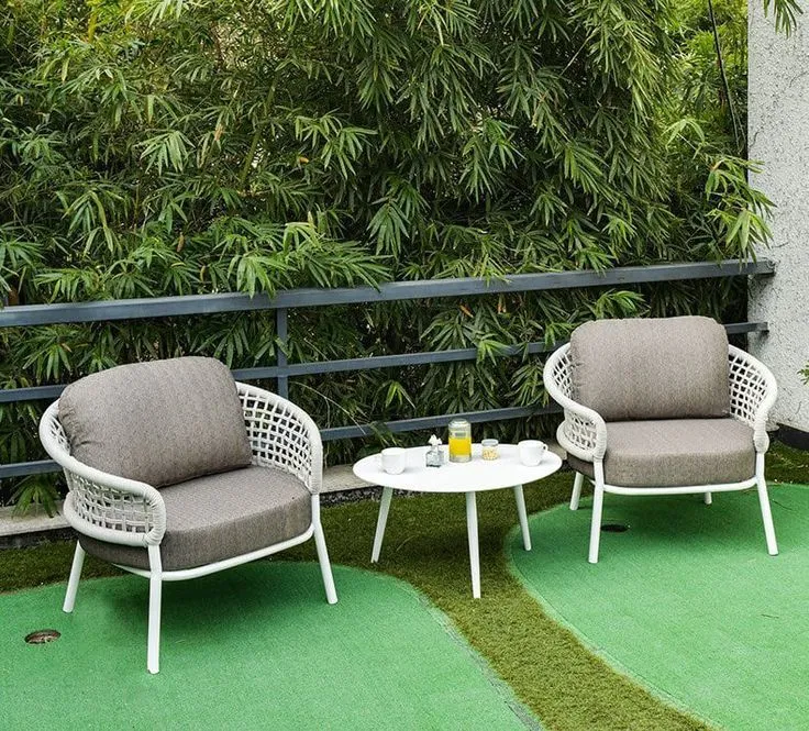 Bàn ghế giả mây cho ban công 1