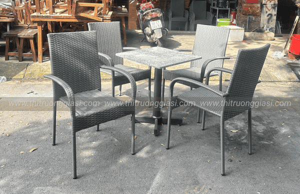 Bàn ghế giả mây giá rẻ