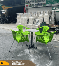 Ghế nữ hoàng chân nhôm màu xanh