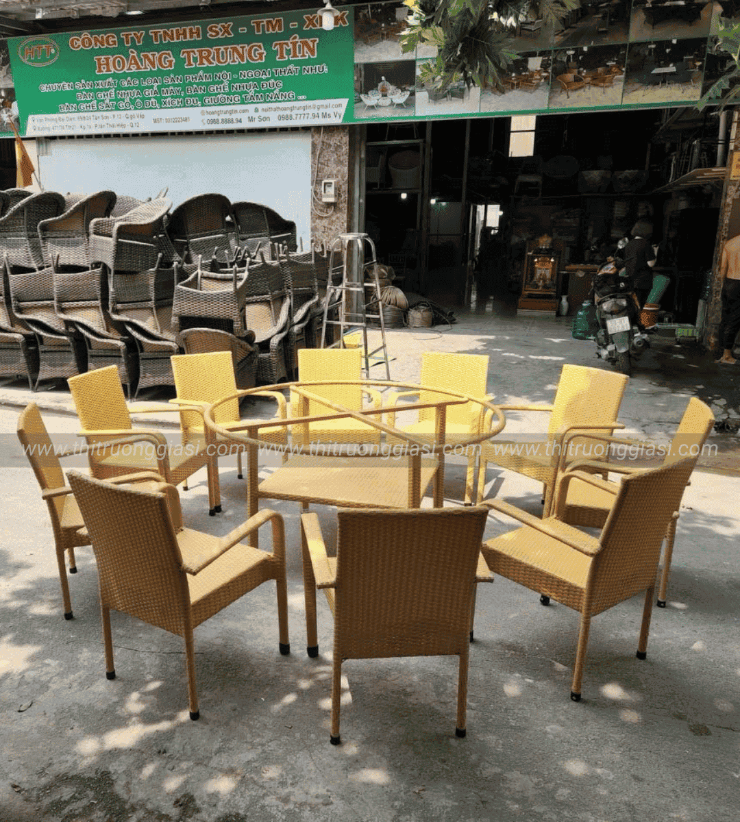 Bàn ghế giả mây BGM007