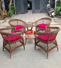 Bàn ghế giả mây BGM0035