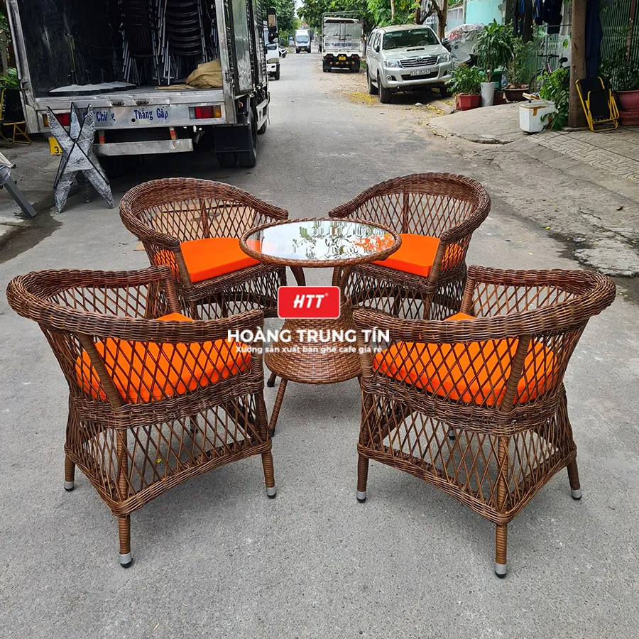 Bàn ghế giả mây BGM0035