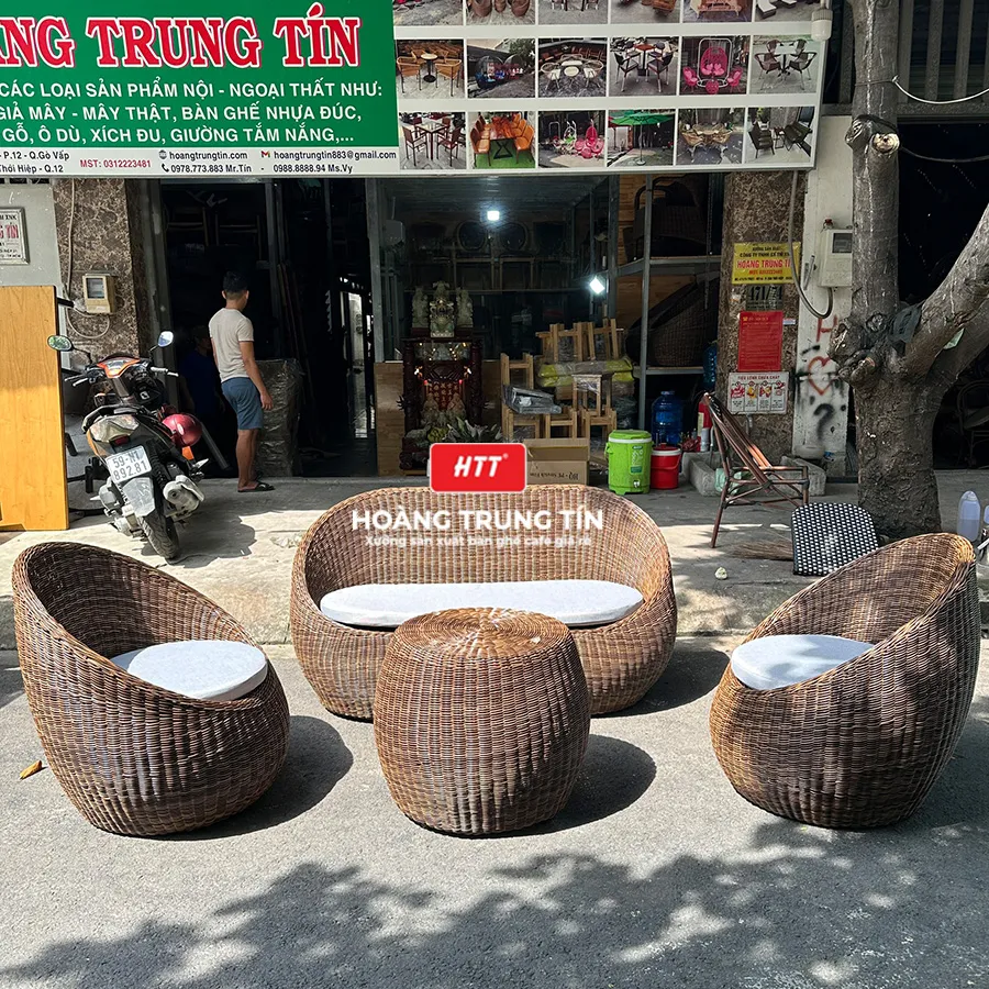 Bàn ghế giả mây BGM0012